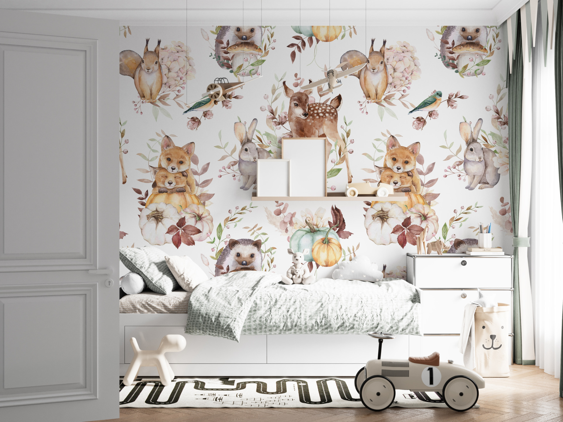 Foto murale Kafshët e Pyllit të Vjeshtës