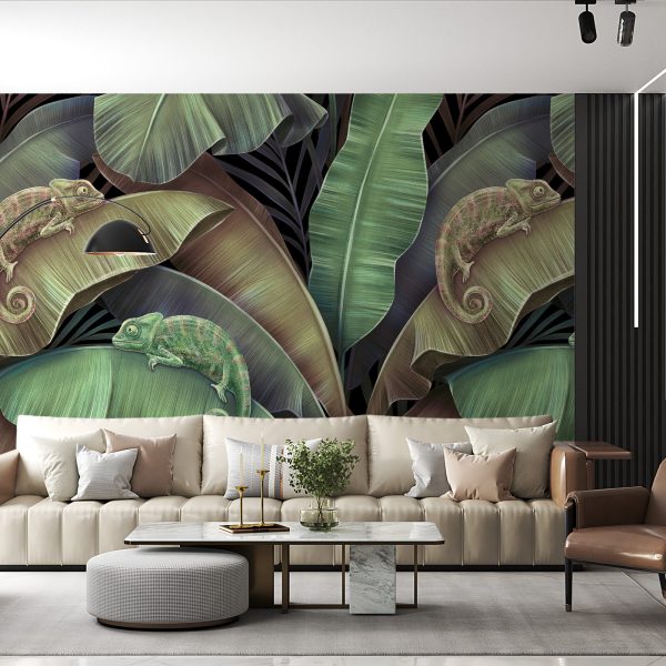 Foto murale Kameleonët në gjethe