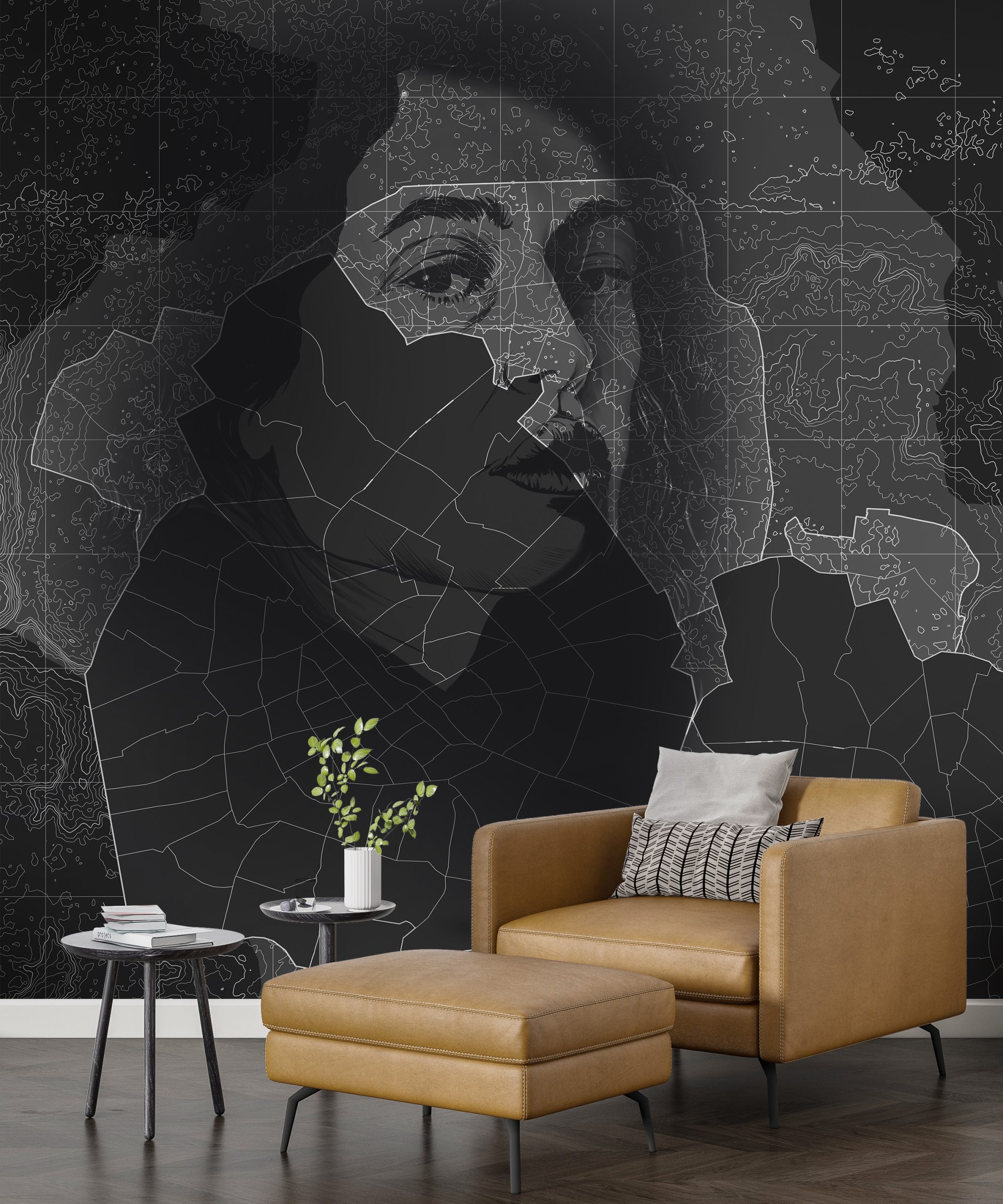 Foto murale Gruaja në gri