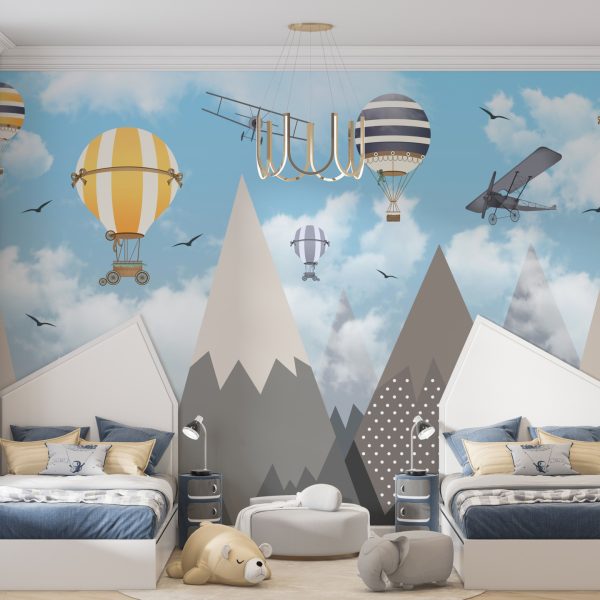 Foto murale Balona shumëngjyrëshe mbi male