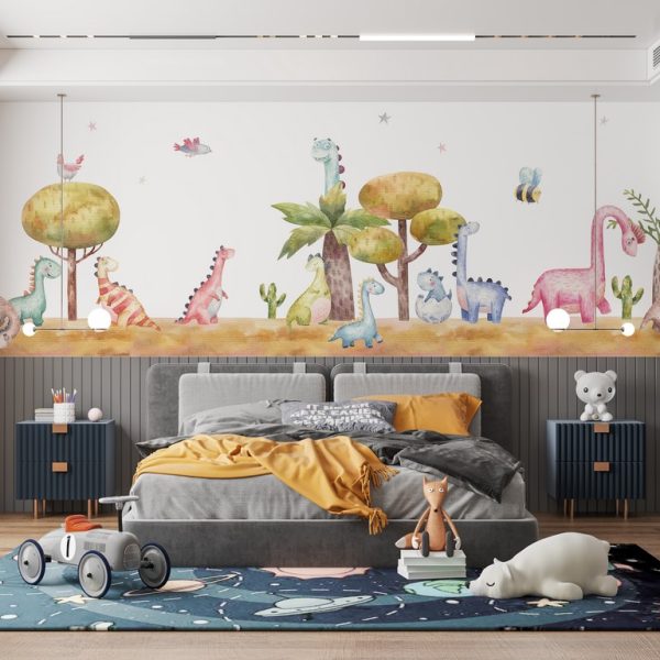 Foto murale Dinosaurë shumëngjyrësh