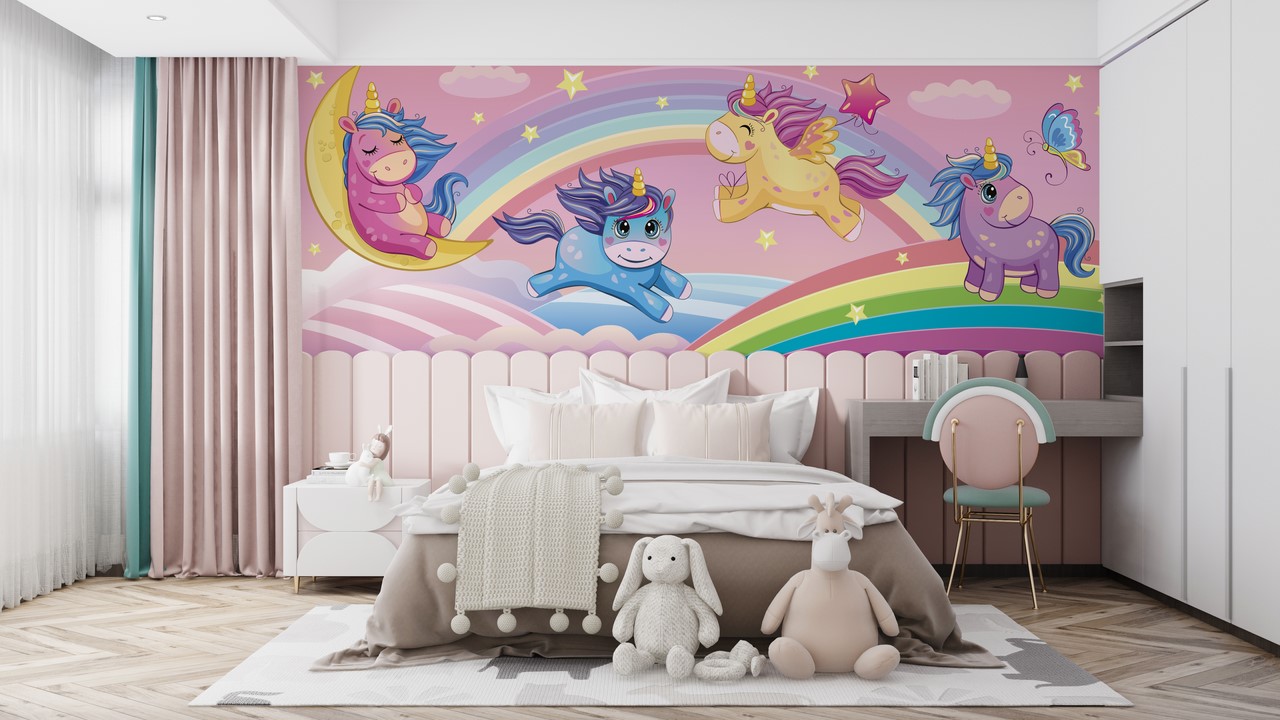 Foto murale Njëbrirësh Shumëngjyrësh për Fëmijë