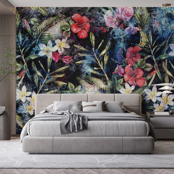 Foto murale Lule shumëngjyrëshe në një sfond të errët