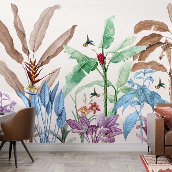 Foto murale Gjethe tropikale shumëngjyrëshe