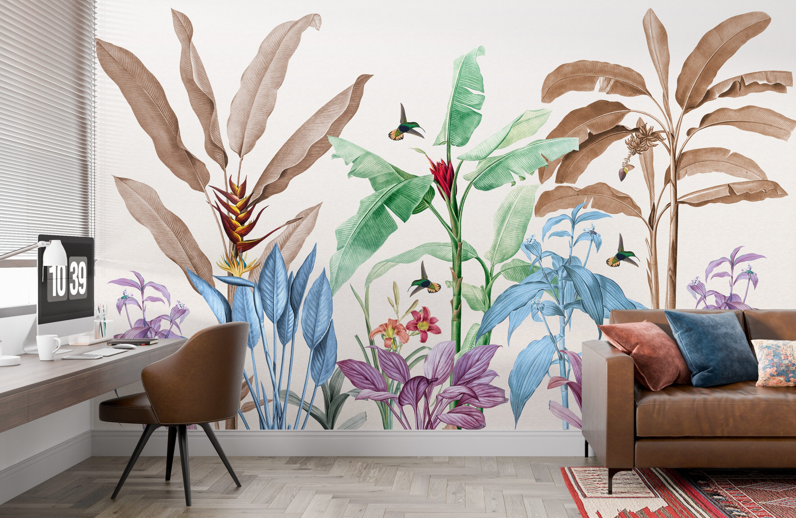 Foto murale Gjethe tropikale shumëngjyrëshe