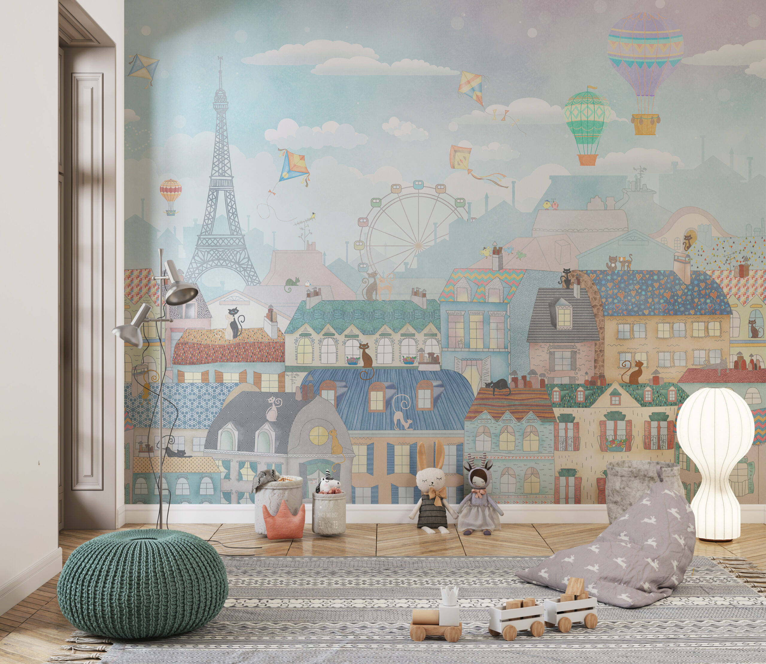 Foto murale Parisi plot ngjyra