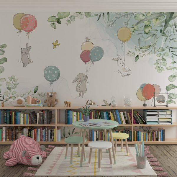 Foto murale Lepuj dhe balona