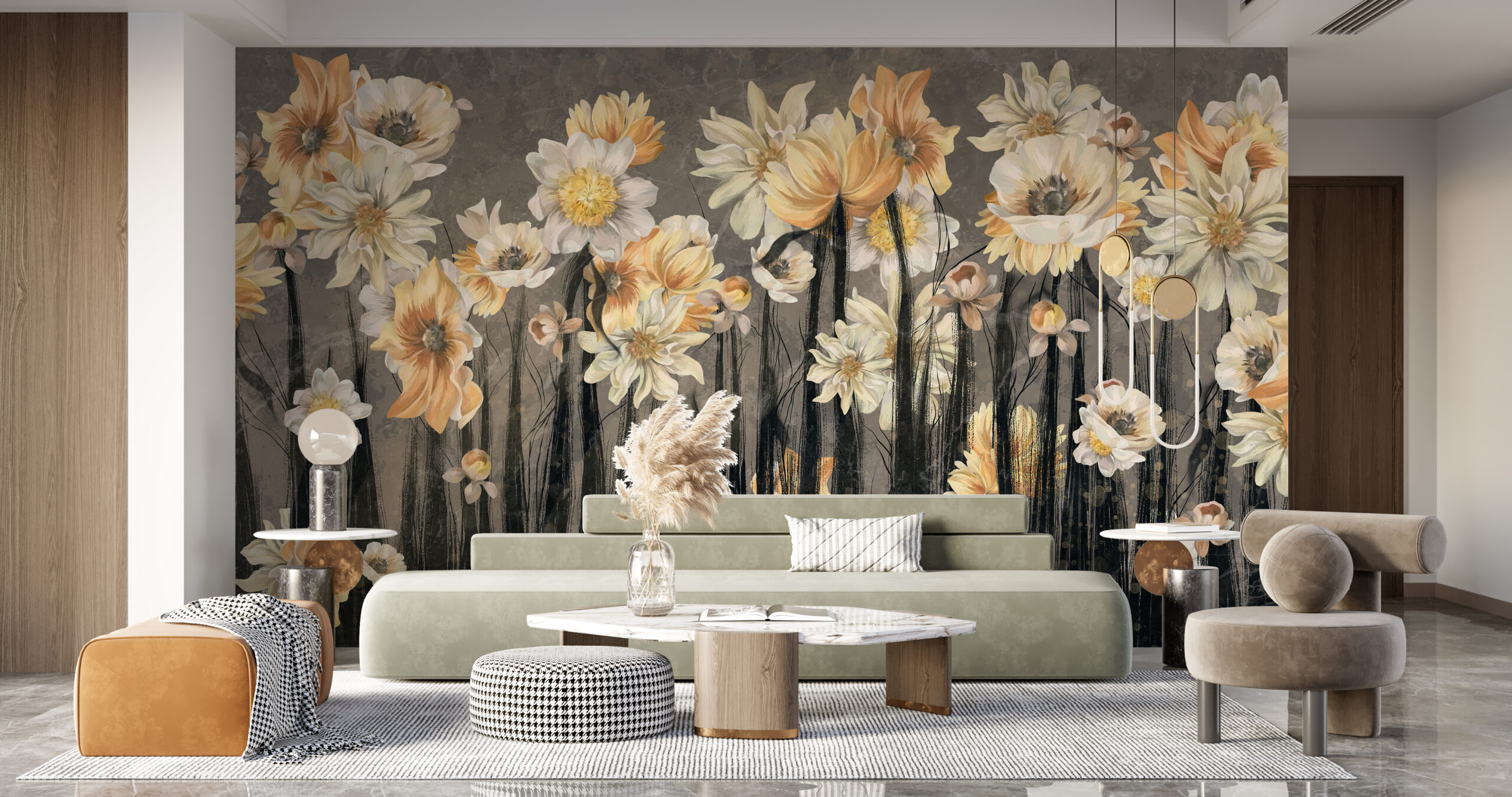 Foto murale Lule në kërcej të zinj