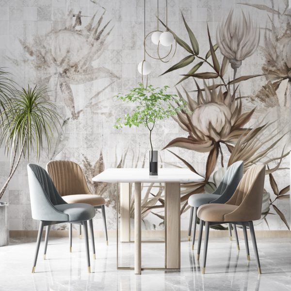 Foto murale Lule në një tabelë shahu të zbehur