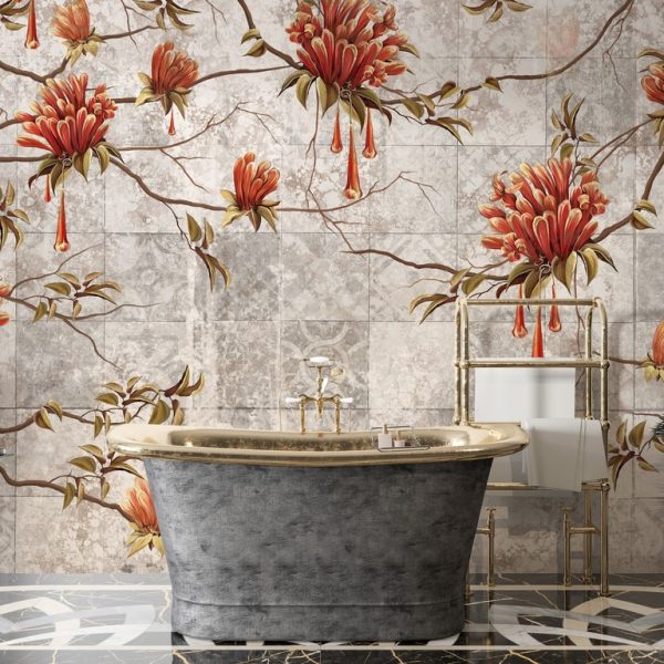 Foto murale Pemë lulëzuese mbi pllaka