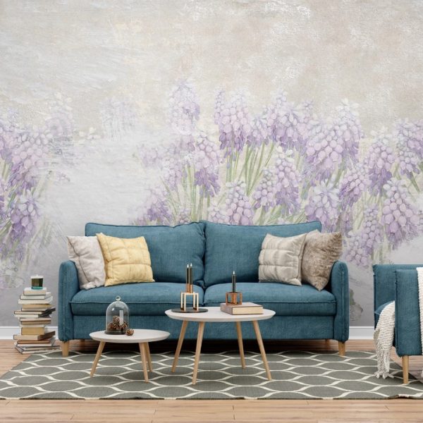 Foto murale Livadh me Zymbylët e Rrushit që Lulëzojnë