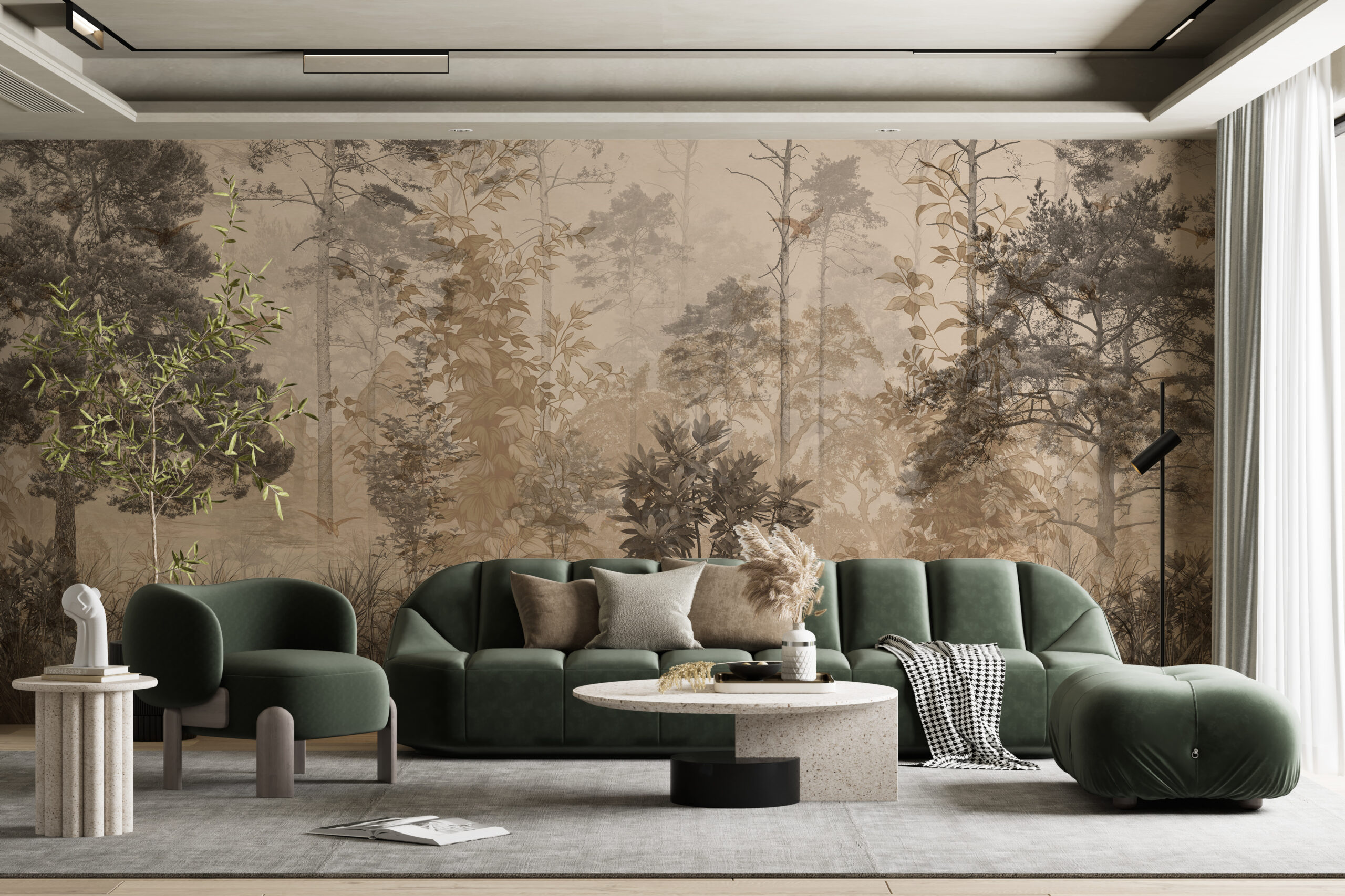 Foto murale Pyll në ngjyrë kafe