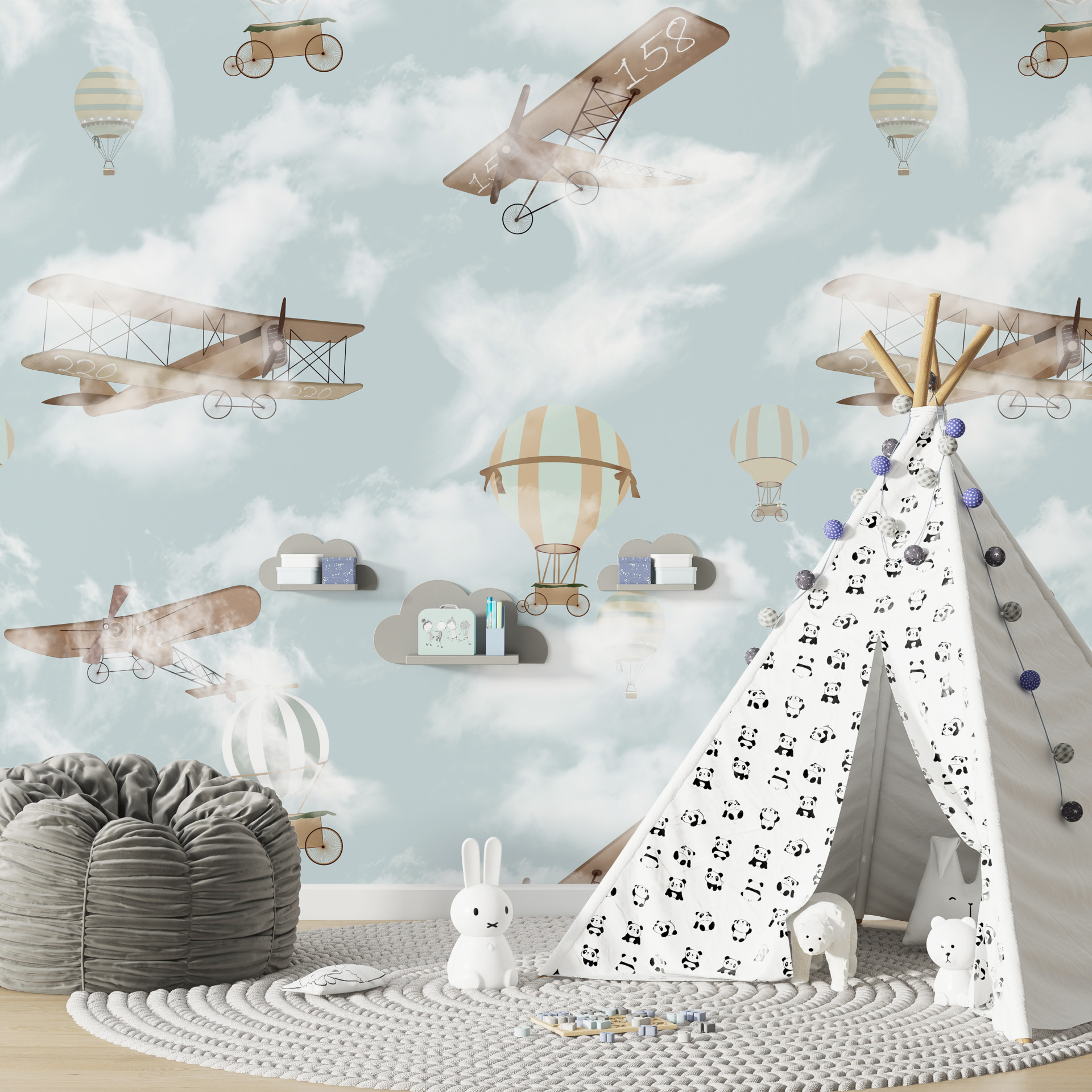 Foto murale Duke fluturuar në retë