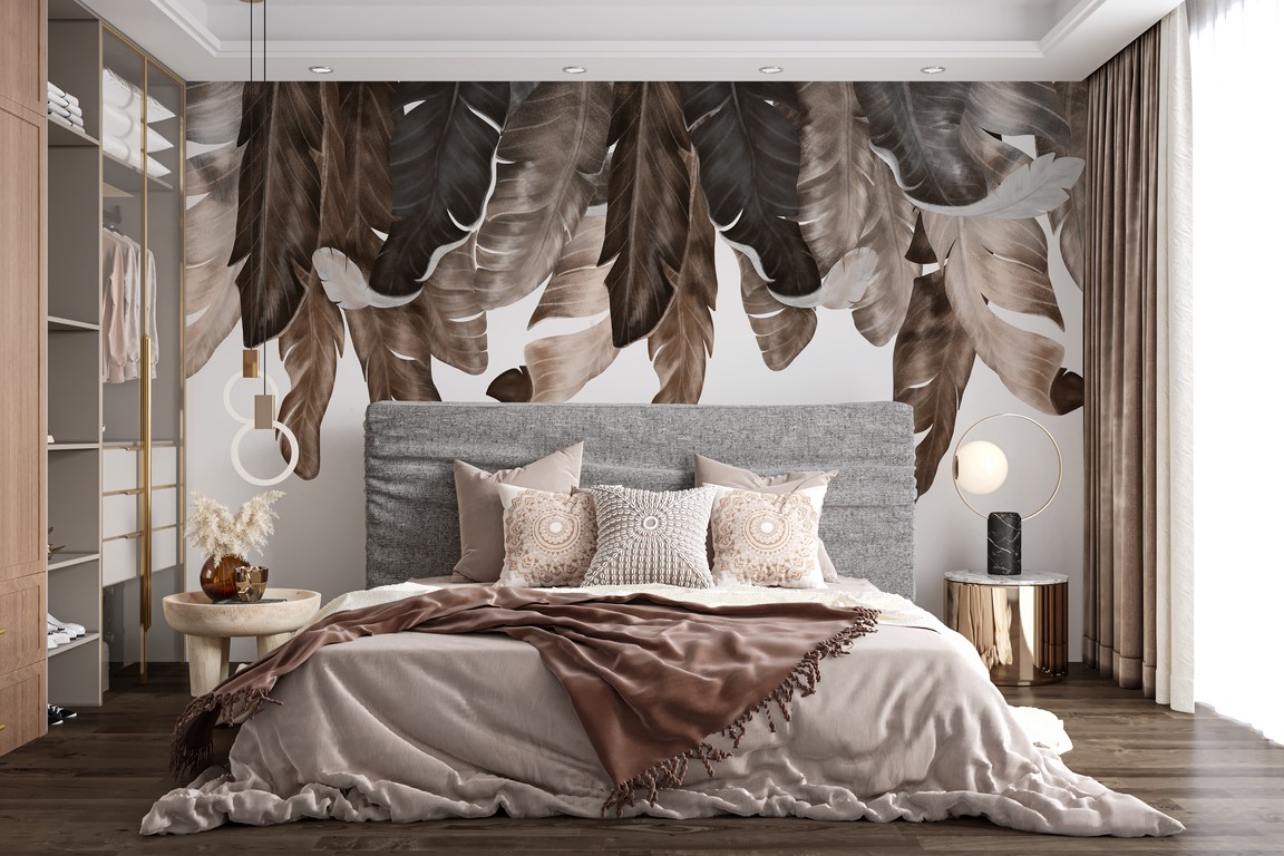 Foto murale Gjethe bananeje në ngjyrë kafe