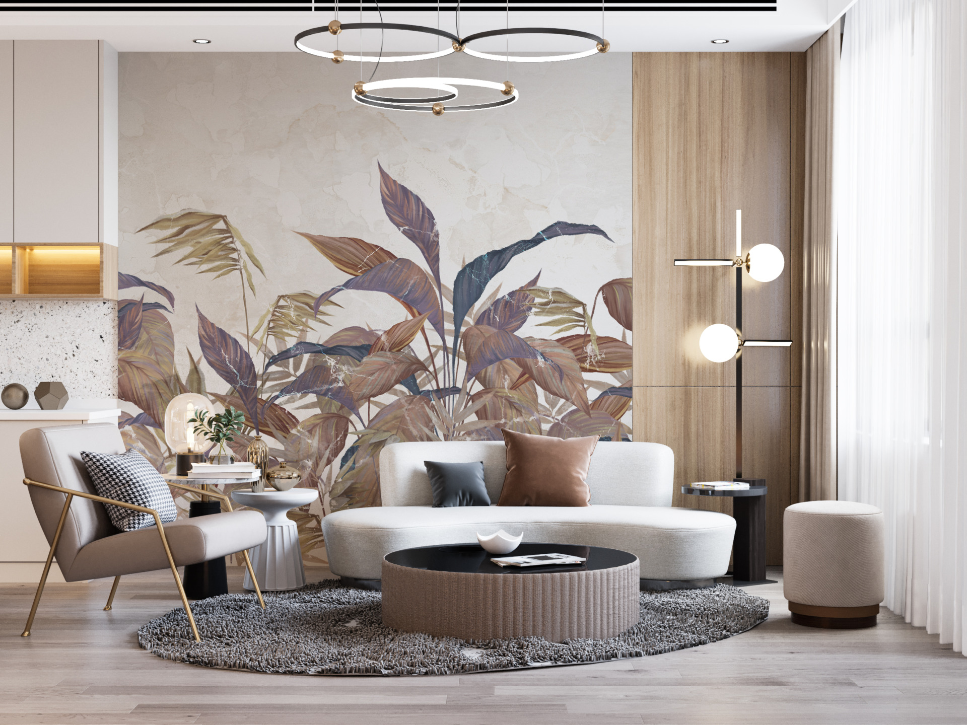 Foto murale Gjethe në një sfond të çelët