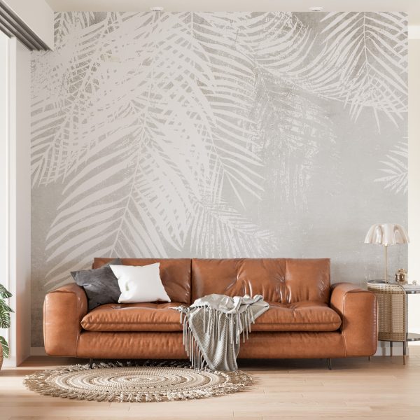 Foto murale Gjethe të bardha palme