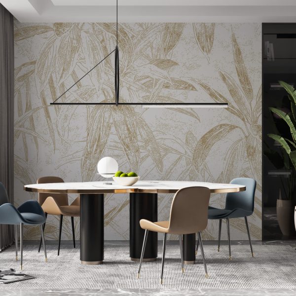 Foto murale Gjethe në ngjyrë bezhë