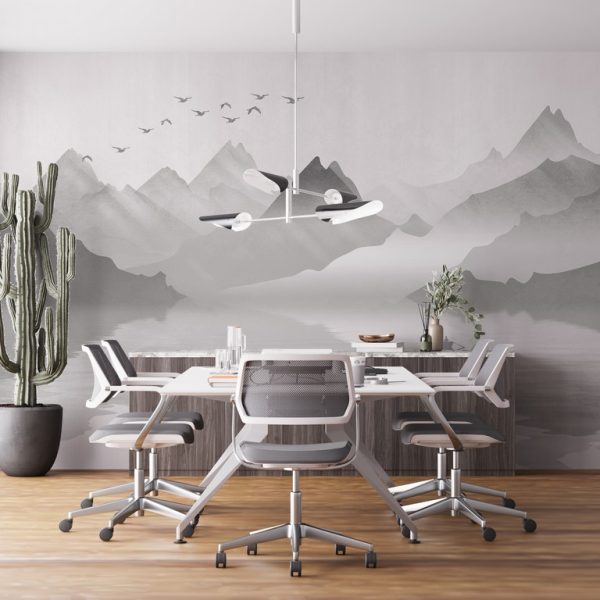 Foto murale Një varkë në një liqen malor