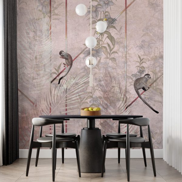 Foto murale Majmunë në një sfond rozë