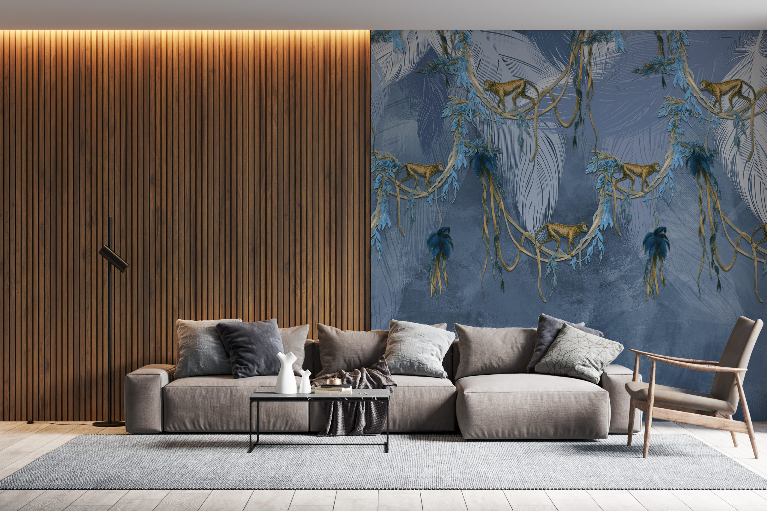 Foto murale Majmunët në blu