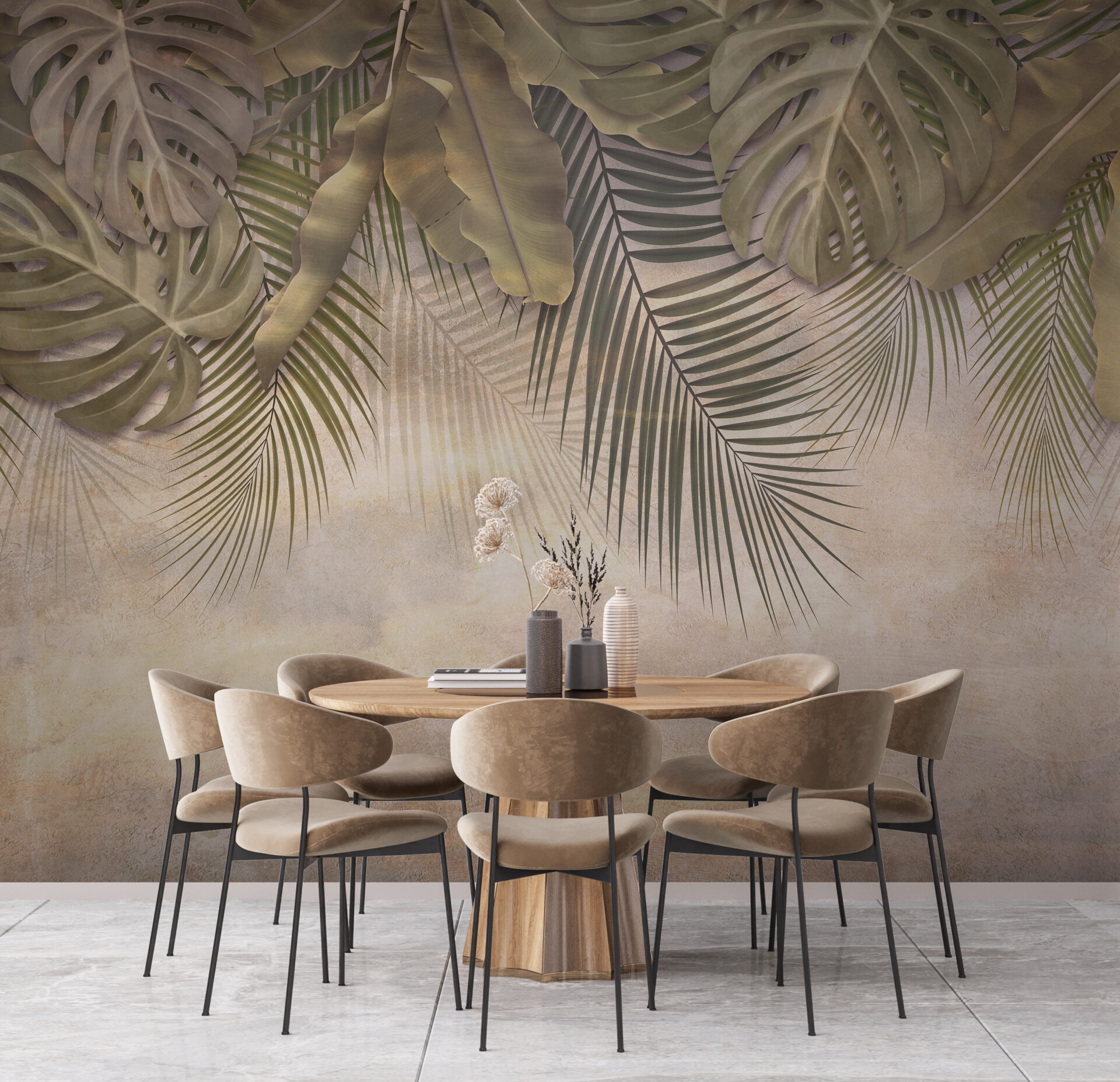 Foto murale Temë Tropikale në Dritë të Ngrohtë