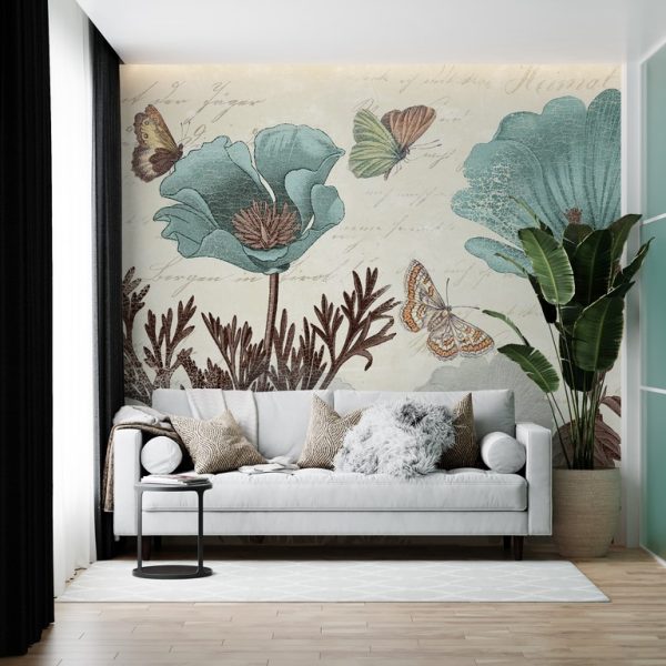 Foto murale Lule dhe flutura blu