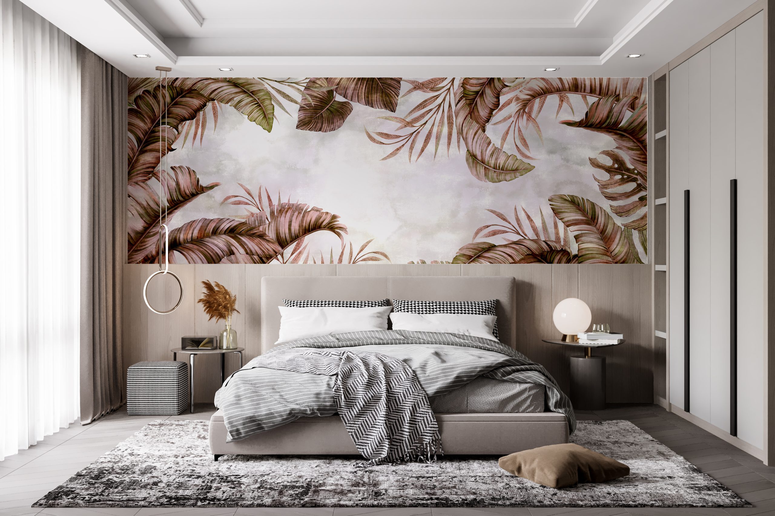 Foto murale Qielli në gjethe kafe