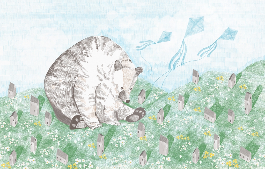 Fototapeta-Niedzwiadek-w-Miasteczku_2329332729-1