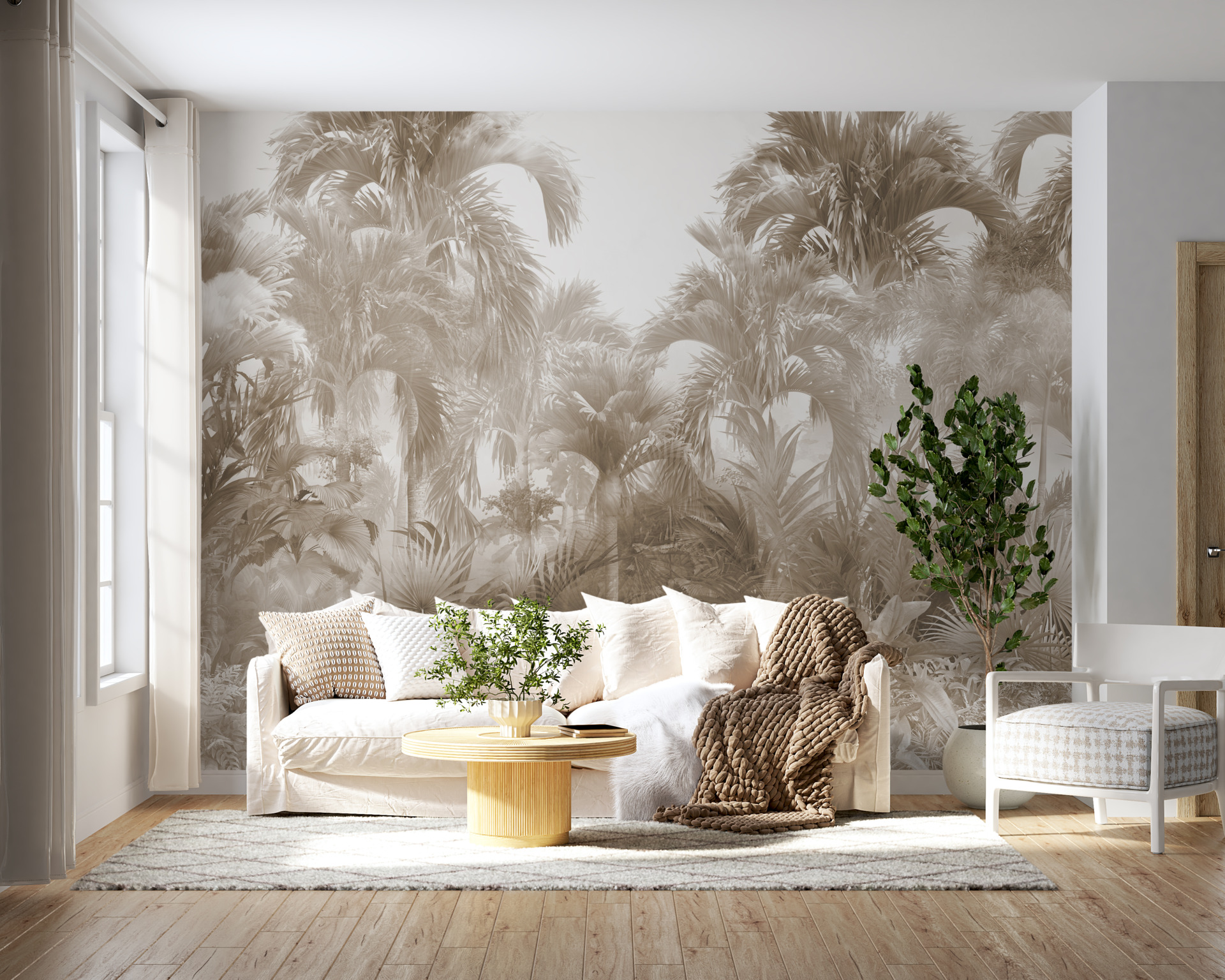 Foto murale Xhungla e pazbuluar në Sepia