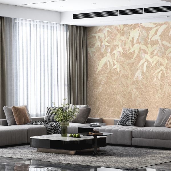 Foto murale Gjethe të turbullta në mur