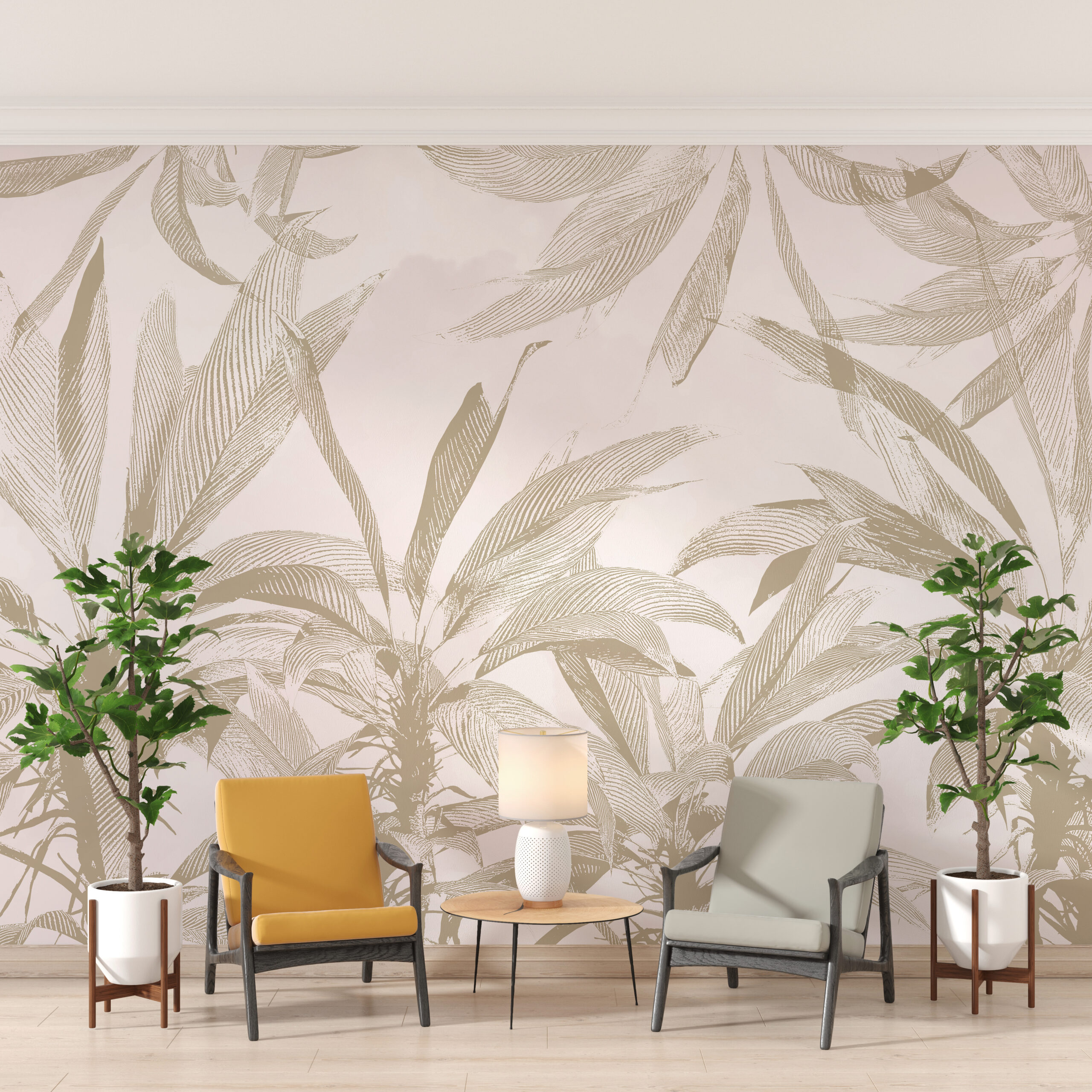 Foto murale Palma në Ngjyra të Ngrohta