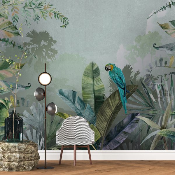 Foto murale Papagalli në shkurre