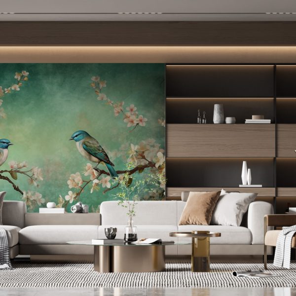 Foto murale Një palë zogjsh blu