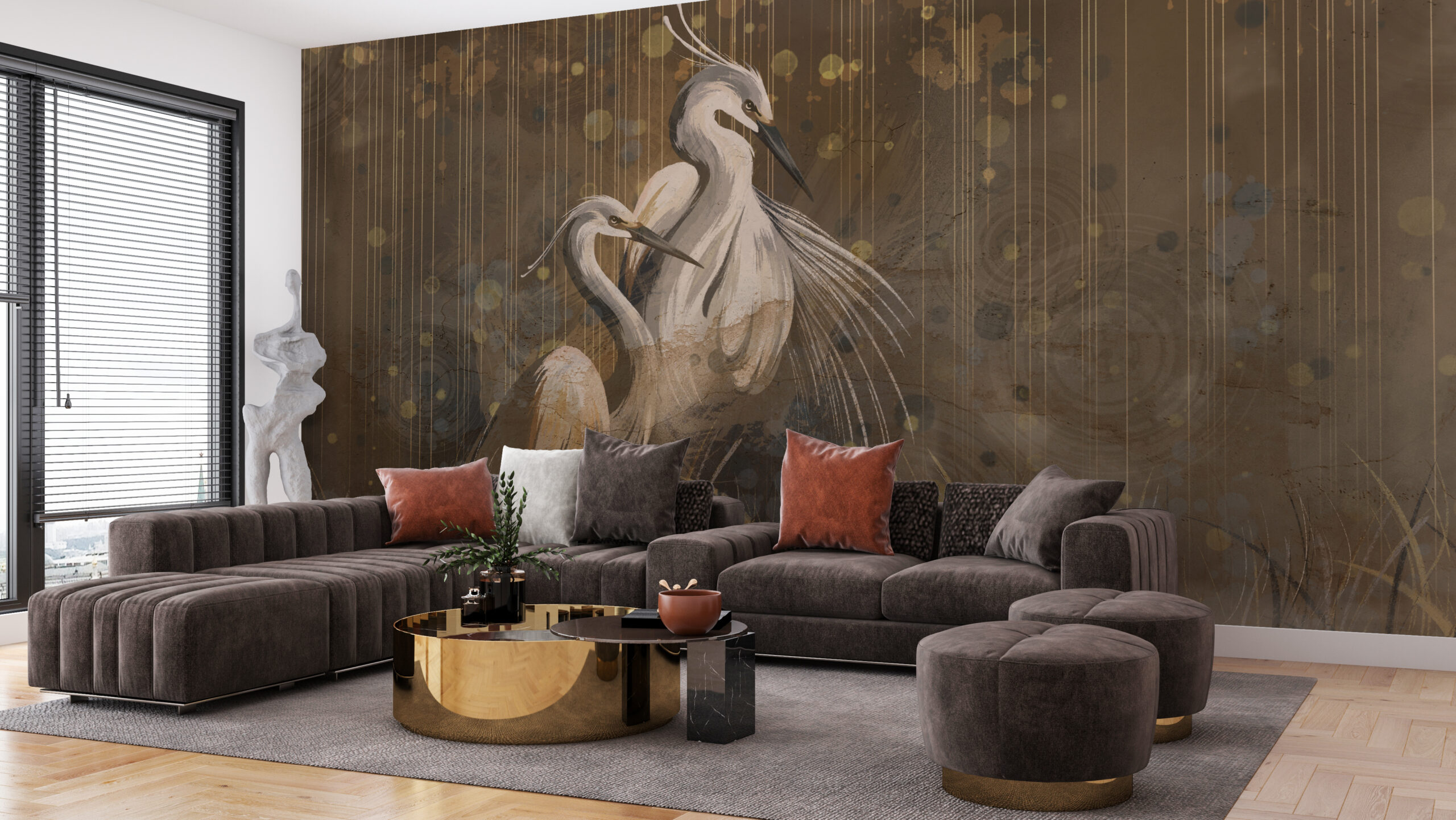 Foto murale Një palë vinçash