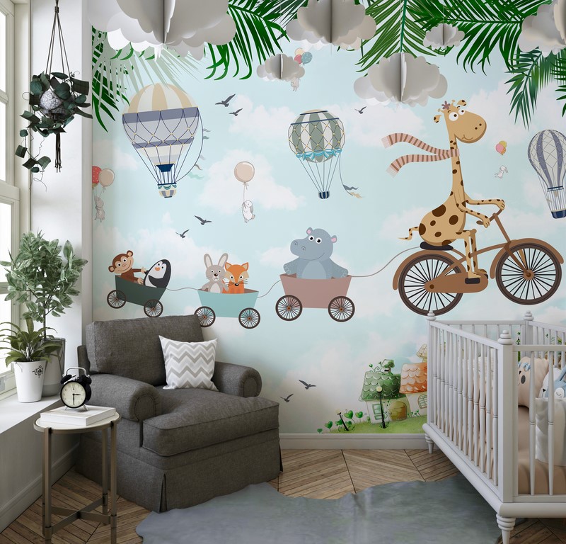 Foto murale Sky Train për fëmijë