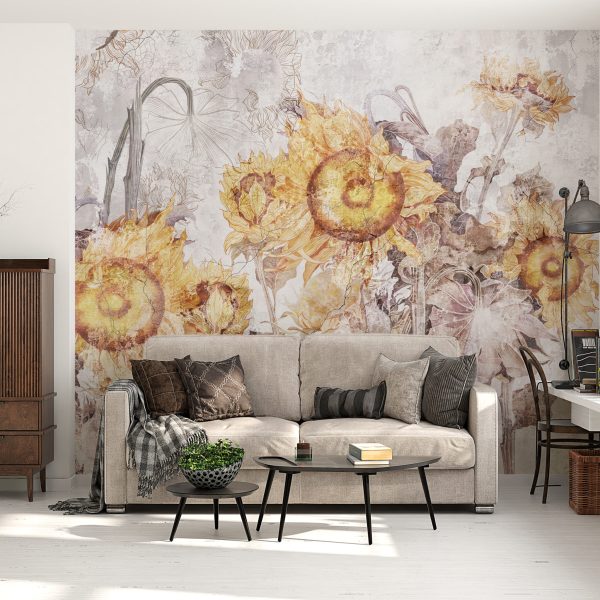 Foto murale Fushë me luledielli