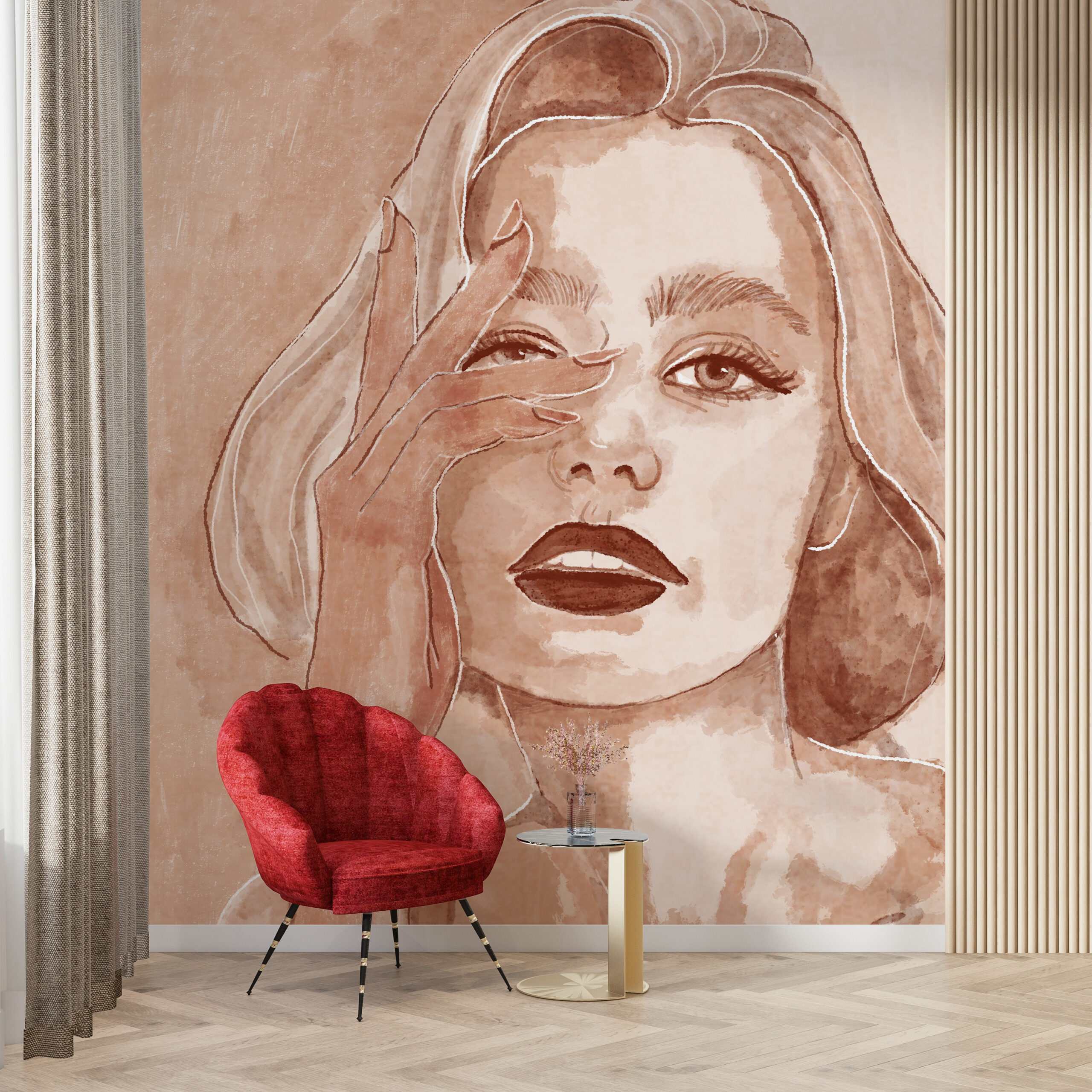 Foto murale Portret i një gruaje në Sepia