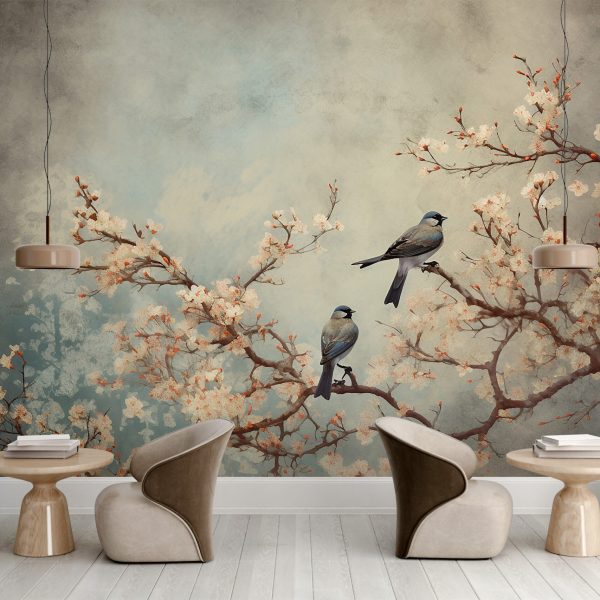 Foto murale Zogjtë në një degë