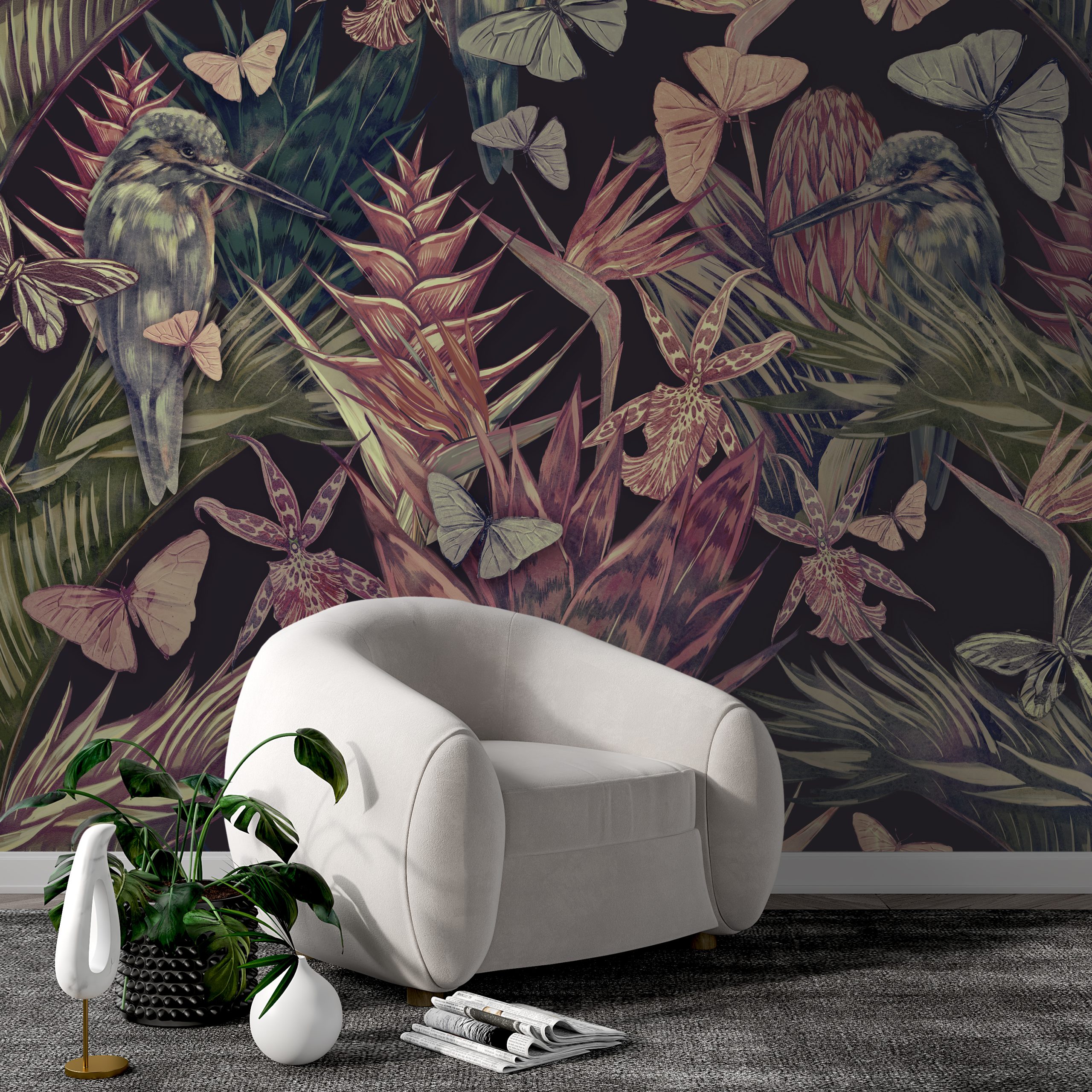 Foto murale Zogjtë e fshehur në lule