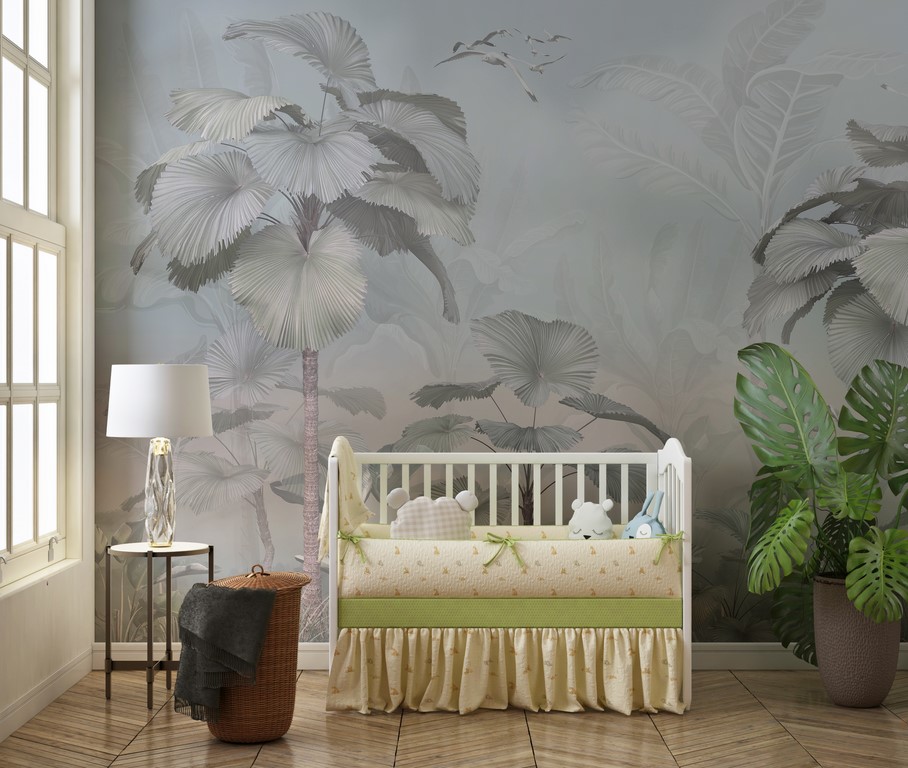 Foto murale Zogjtë midis pendëve të palmave