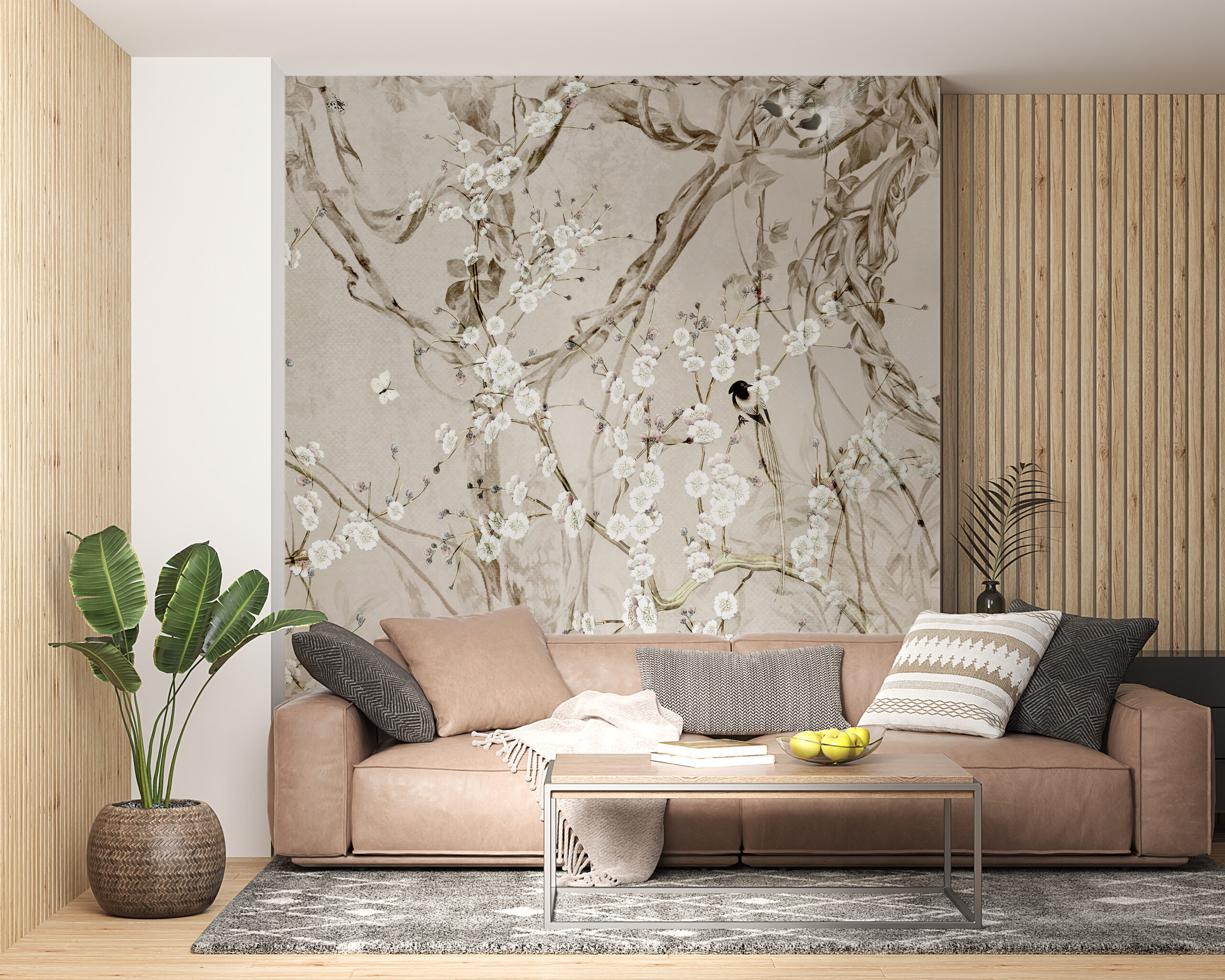 Foto murale Zogjtë midis luleve