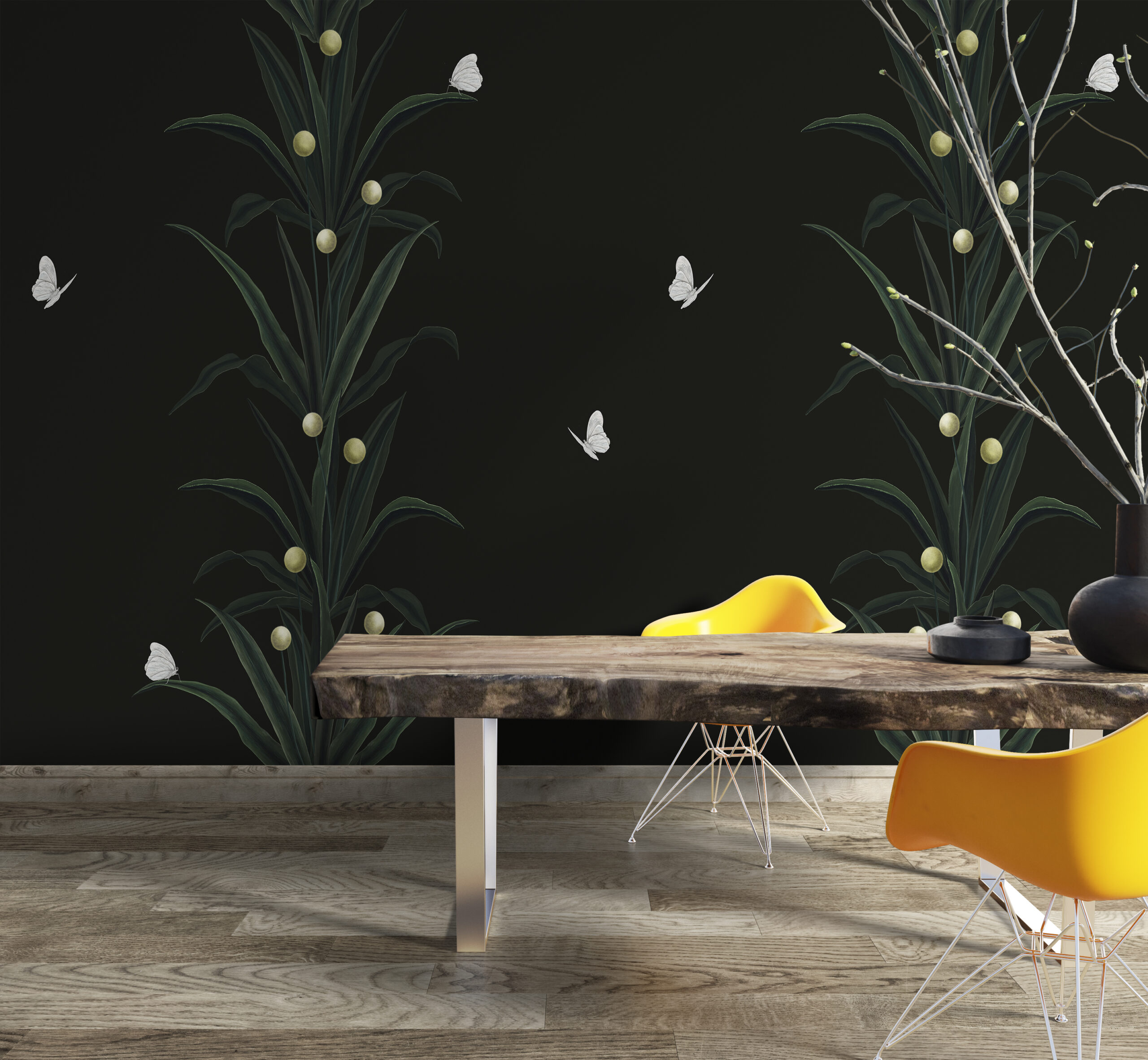 Foto murale Bimë në një sfond të zi