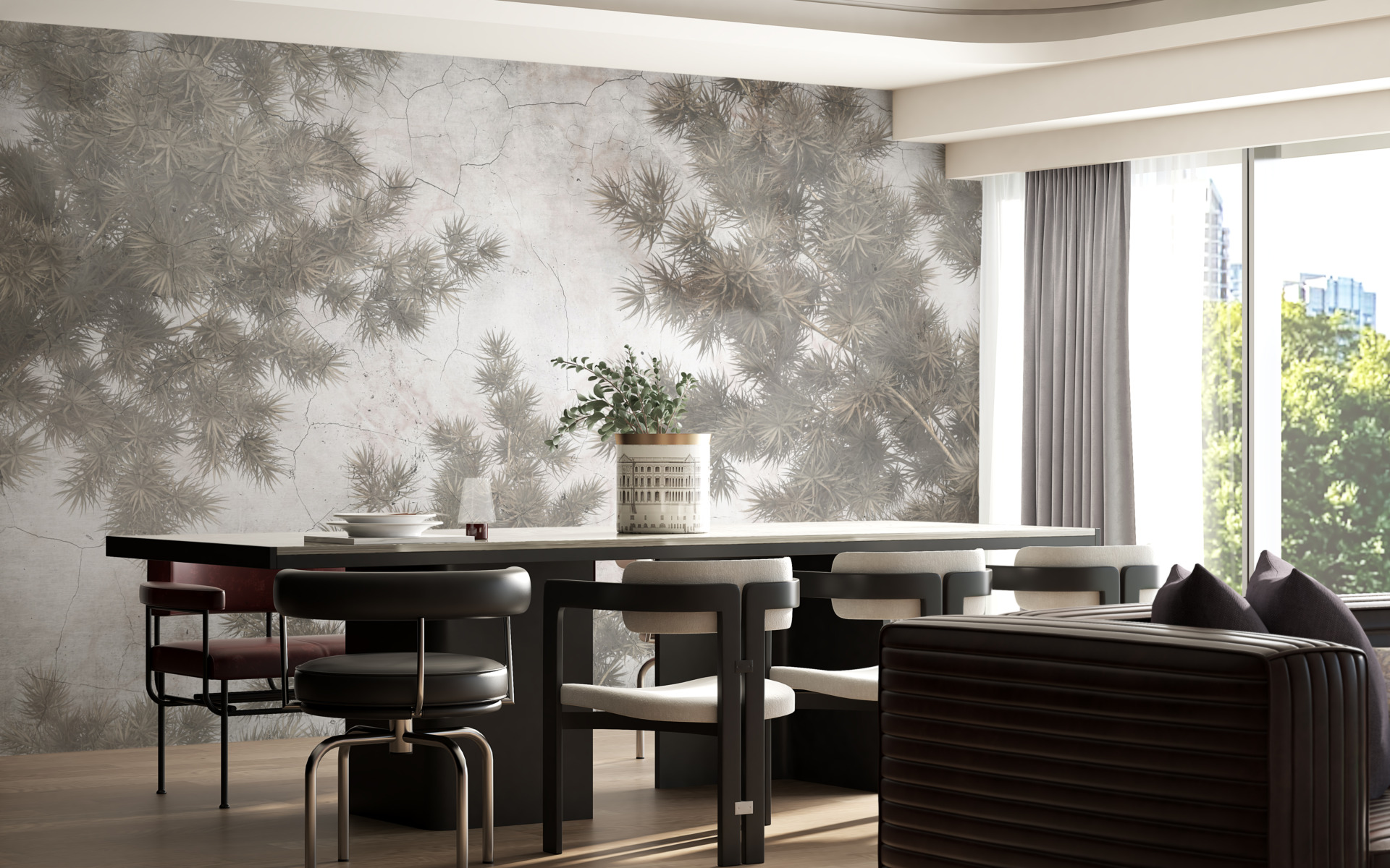 Foto murale Bimë në një sipërfaqe të çarë