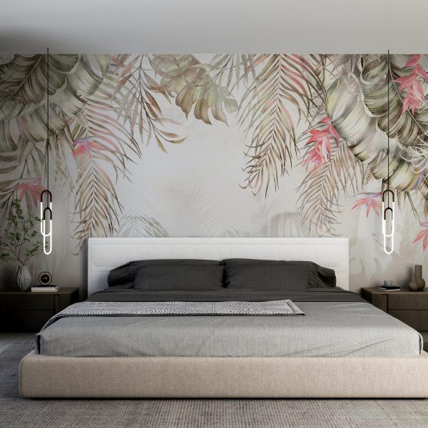 Foto murale Gjethe rozë