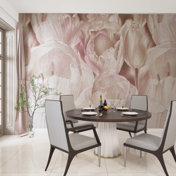 Foto murale Tulipanë rozë