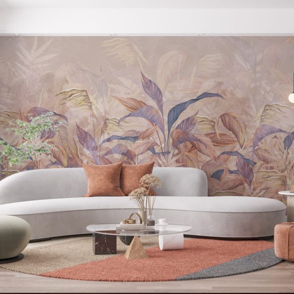 Foto murale Shkurre me gjethe rozë