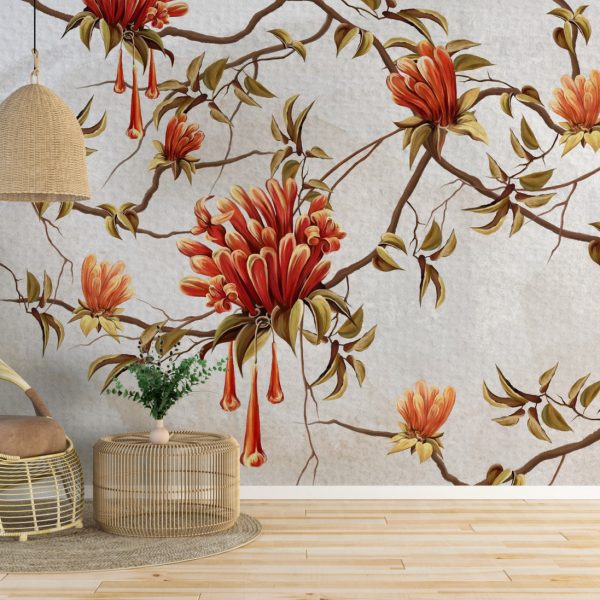 Foto murale Lule të kuqe në sfond të bardhë