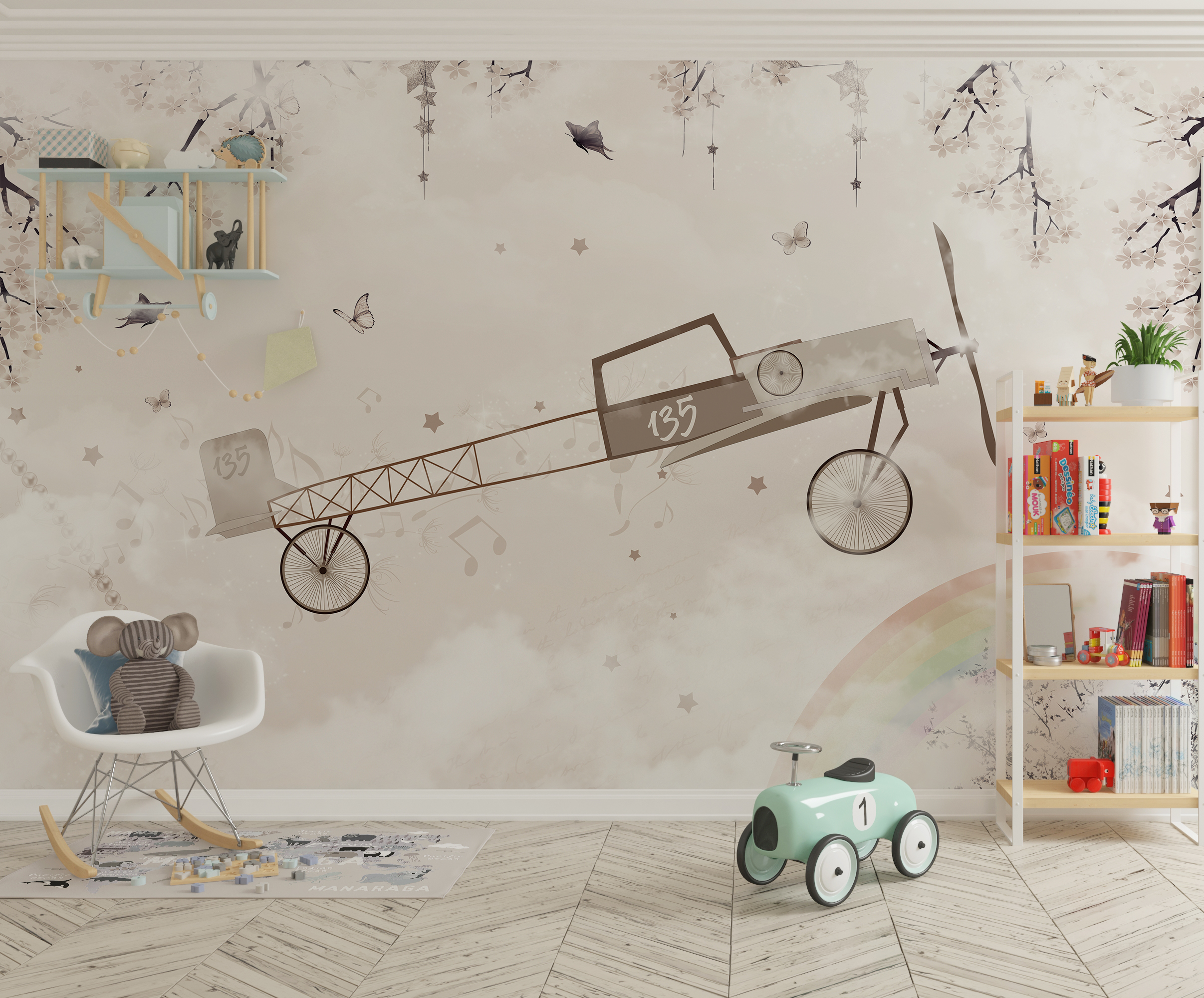 Foto murale Aeroplan në qiell