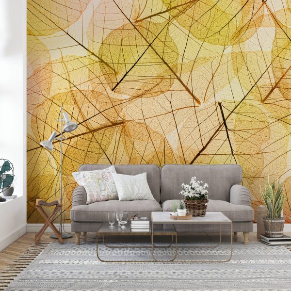 Foto murale Mur me gjethe shumëngjyrëshe