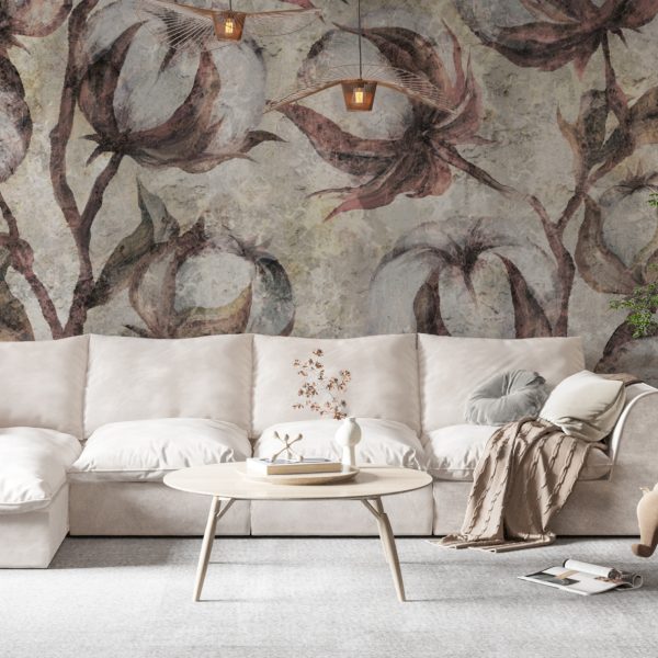 Foto murale Muri me Lule Pambuku